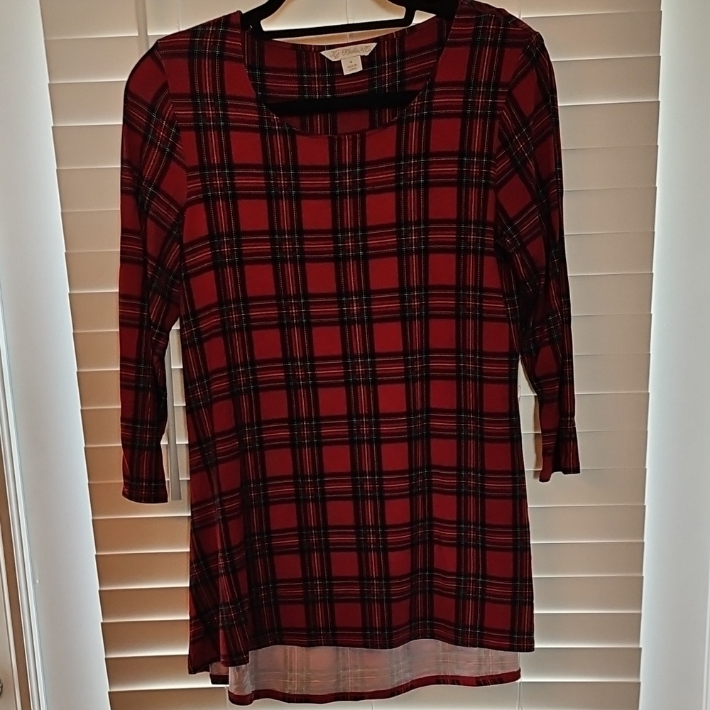 Plaid Red Women's Top